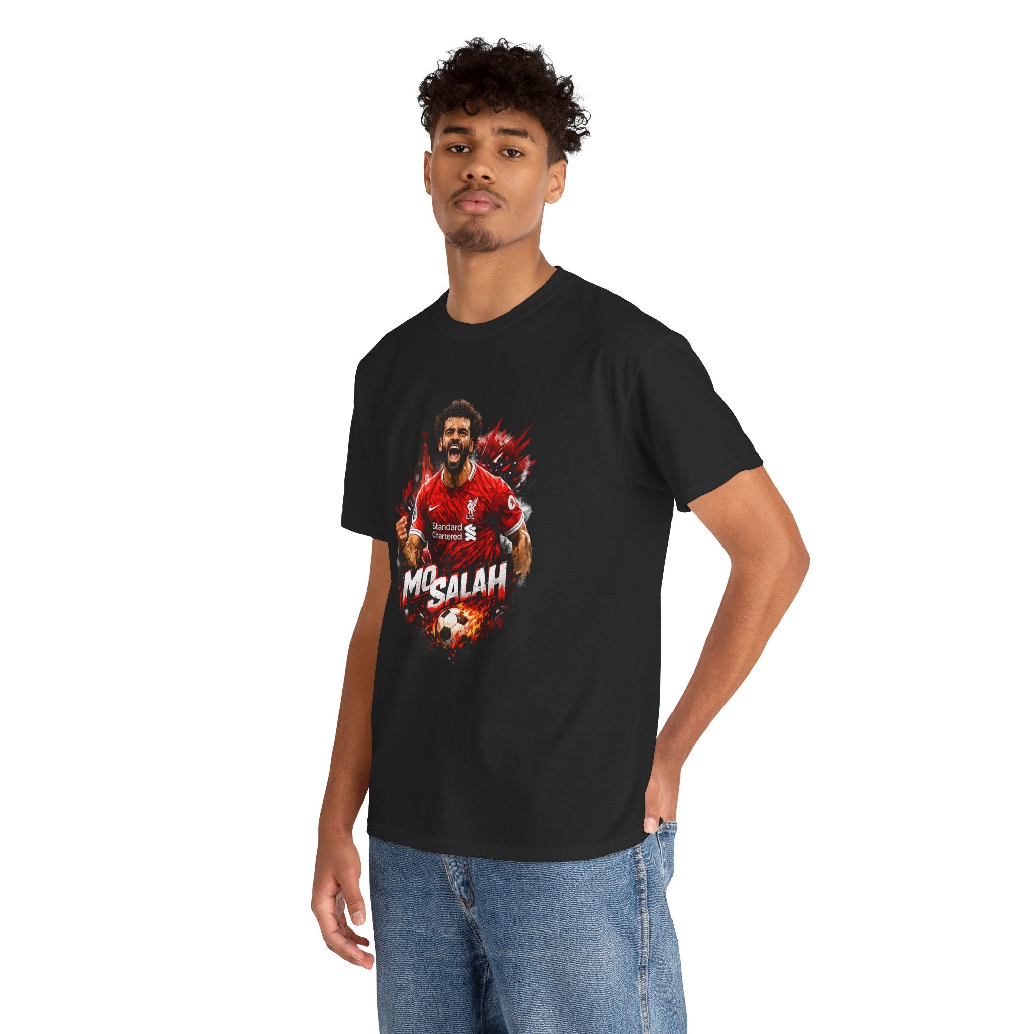 Mohamed Salah Soccer T‑Shirt – Liverpool Fan Tee with 'Mo Salah' Graphic