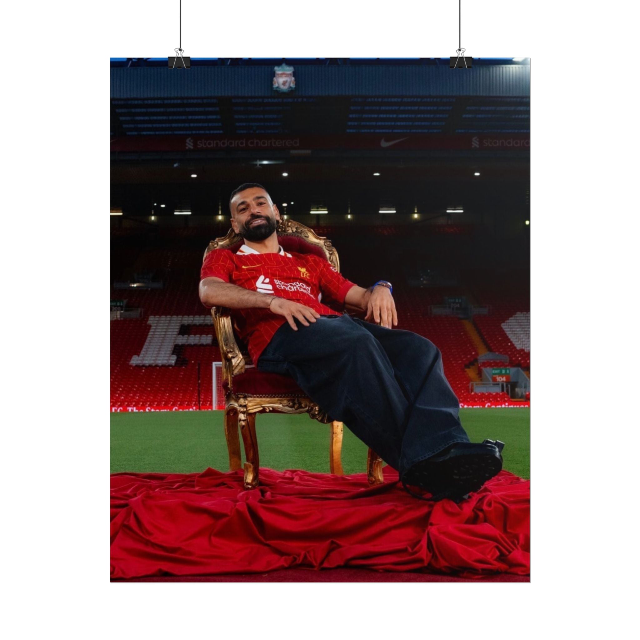 Mo Salah Poster — Liverpool Legend Throne Rolled Poster