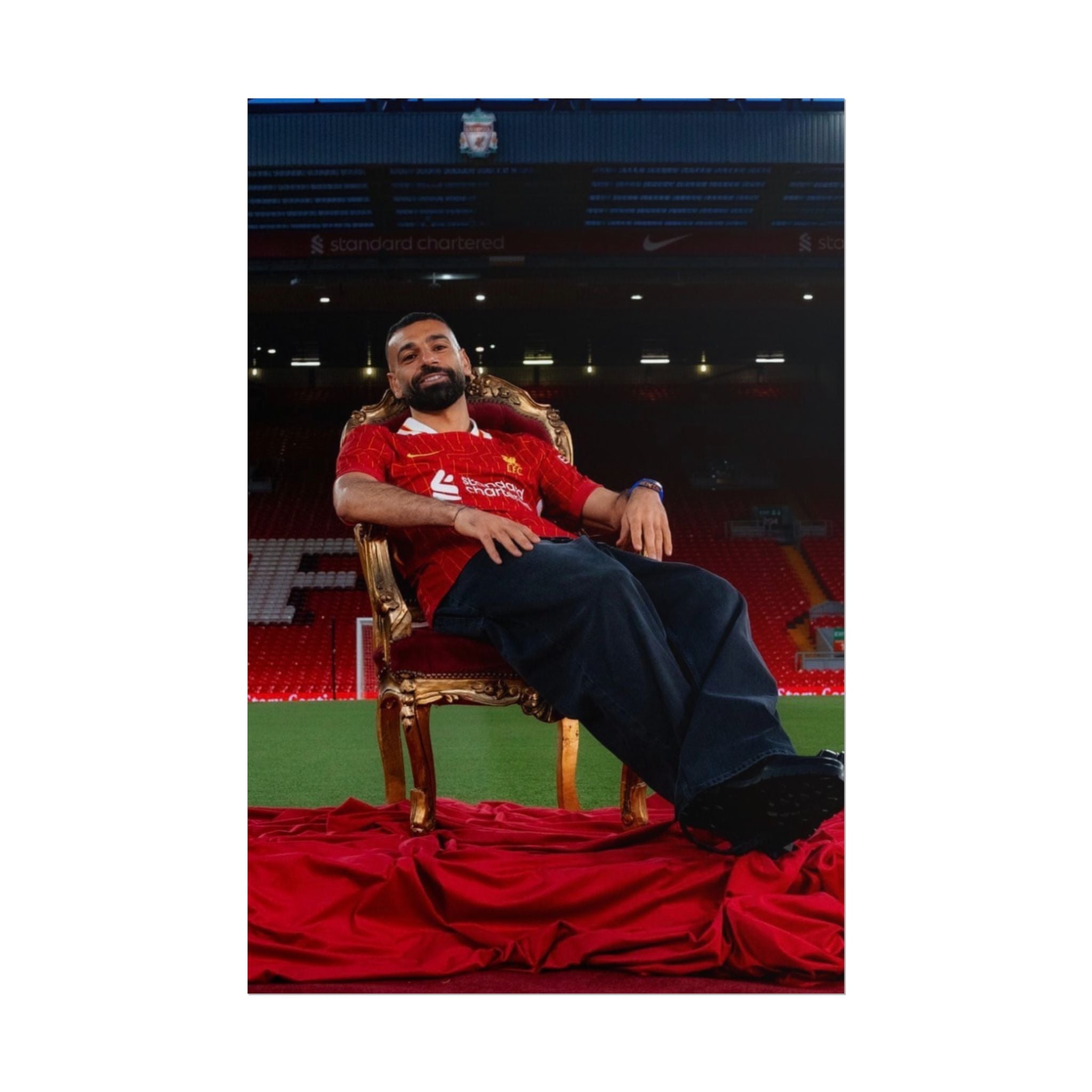 Mo Salah Poster — Liverpool Legend Throne Rolled Poster