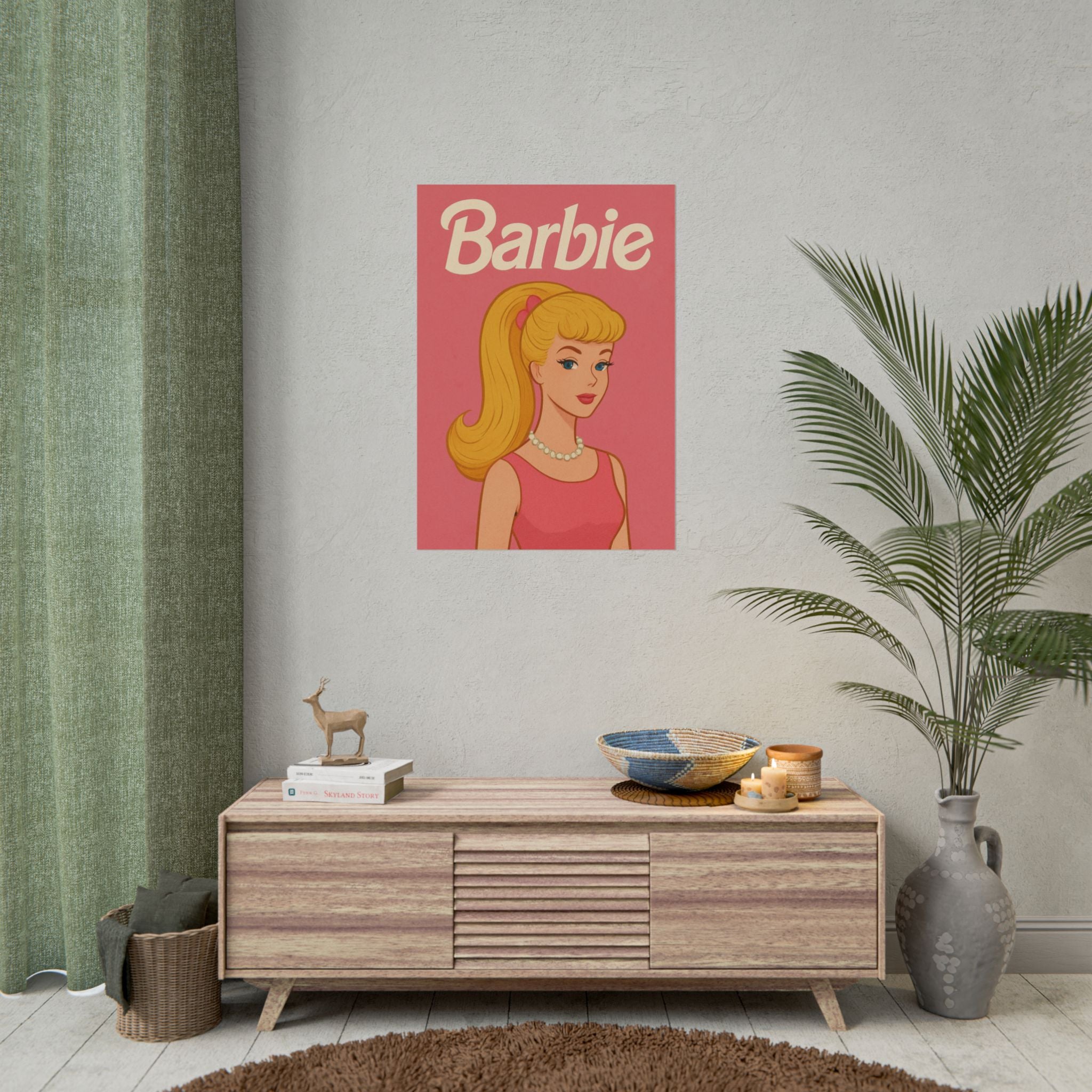 Vintage Pink Barbie Poster - Rolled Art Print