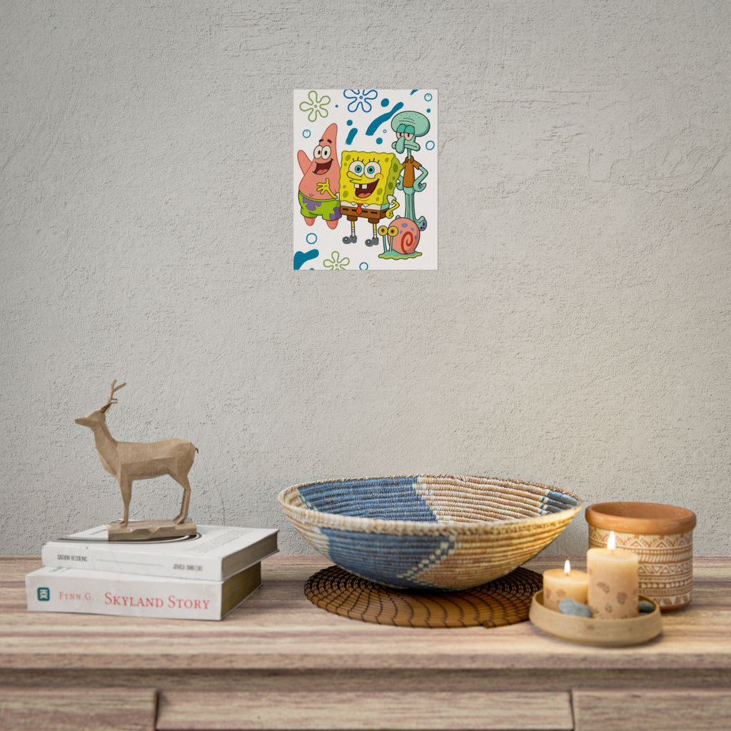 SpongeBob SquarePants Characters Rolled Poster — SpongeBob, Patrick, Squidward & Gary Wall Art