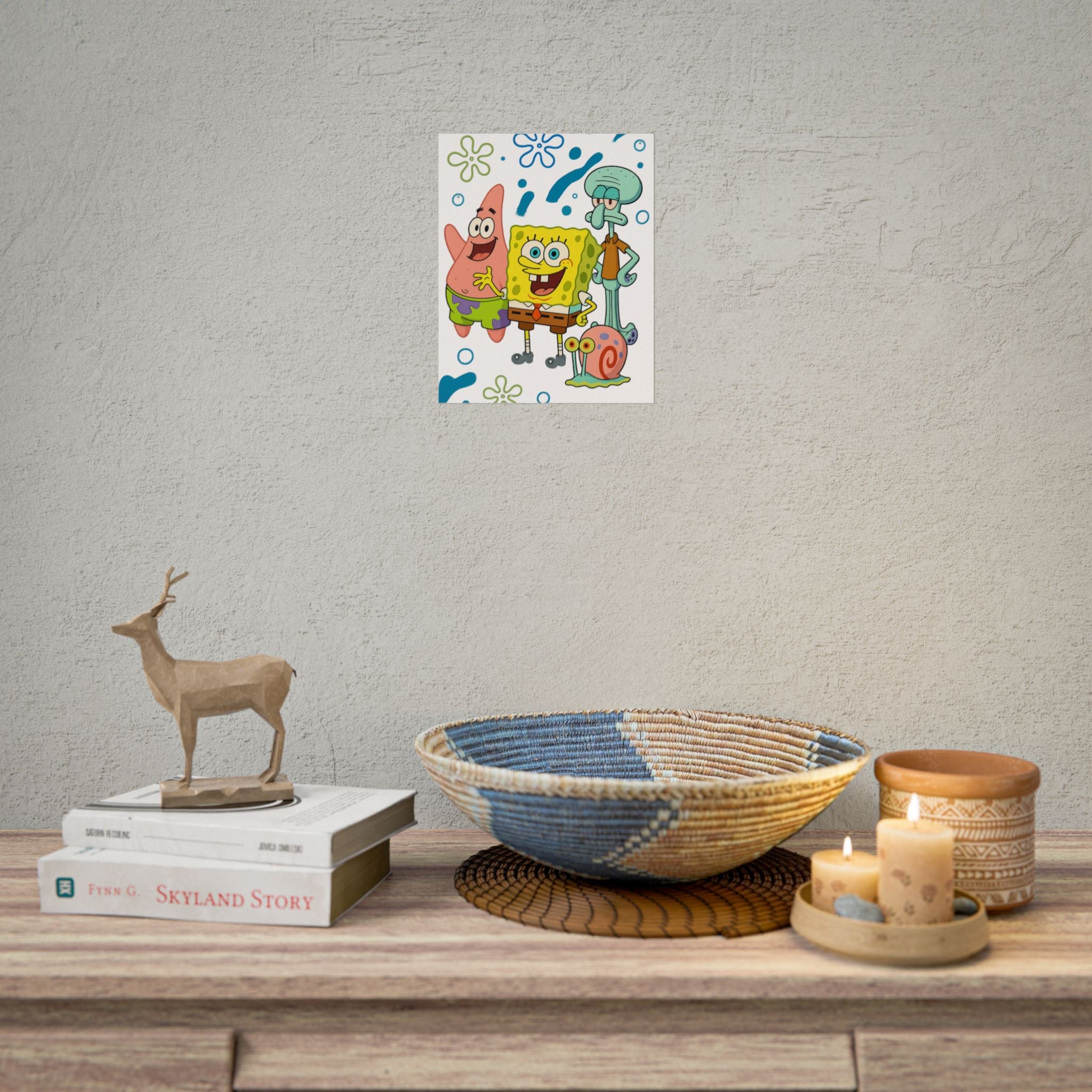 SpongeBob SquarePants Characters Rolled Poster — SpongeBob, Patrick, Squidward & Gary Wall Art