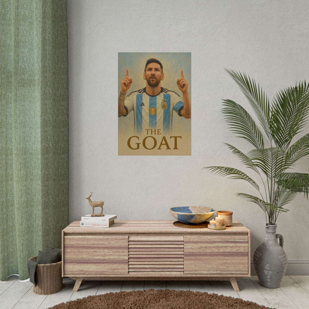 Lionel Messi Rolled Poster — "The GOAT" Soccer Player Tribute Poster