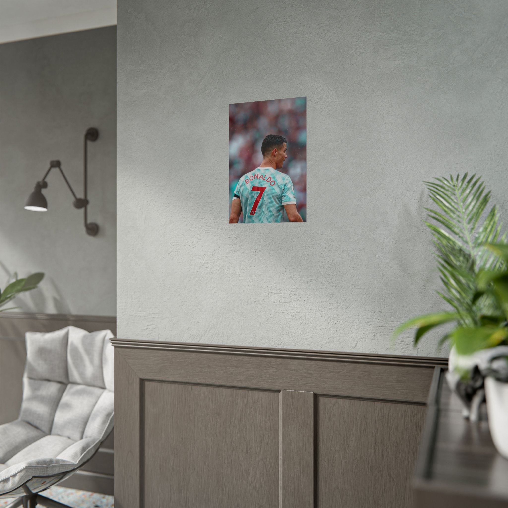Cristiano Ronaldo Soccer Star Jersey Poster - Number 7 Back View Rolled Print