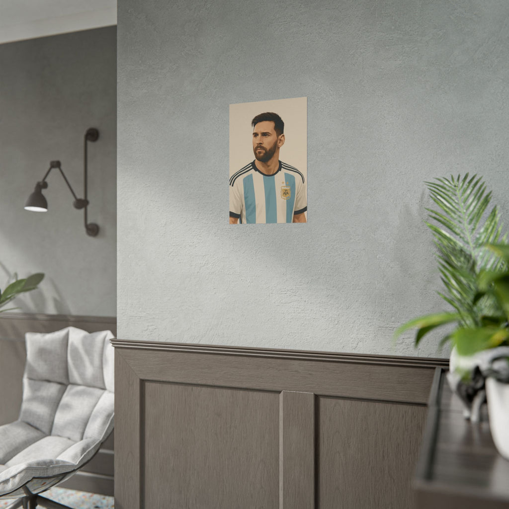 Lionel Messi Vintage Argentina Soccer Poster — Rolled Football Print