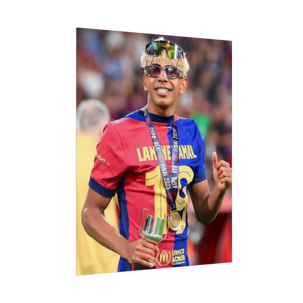 Lamine Yamal Rolled Poster — Vibrant Sports Champion Photo Print