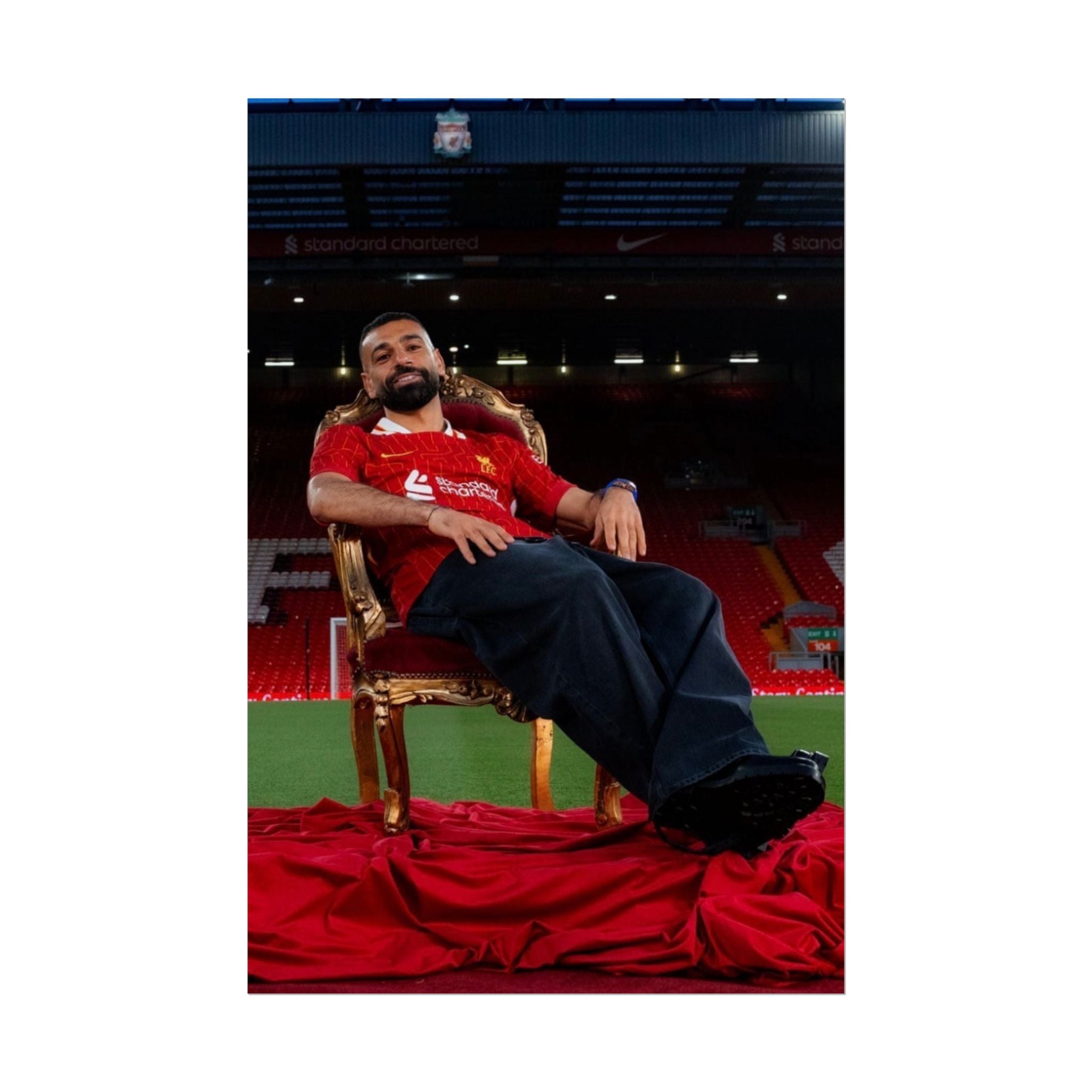 Mo Salah Poster — Liverpool Legend Throne Rolled Poster