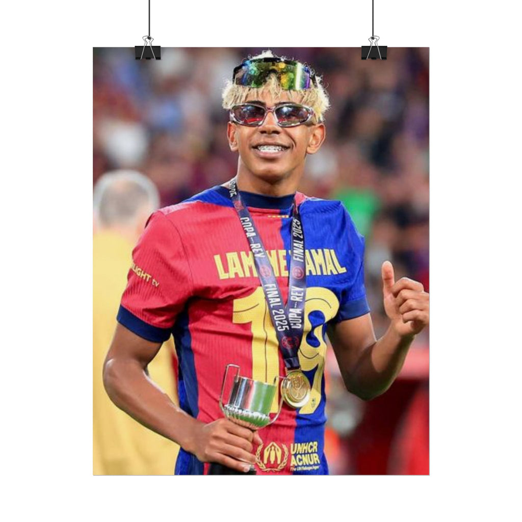 Lamine Yamal Rolled Poster — Vibrant Sports Champion Photo Print