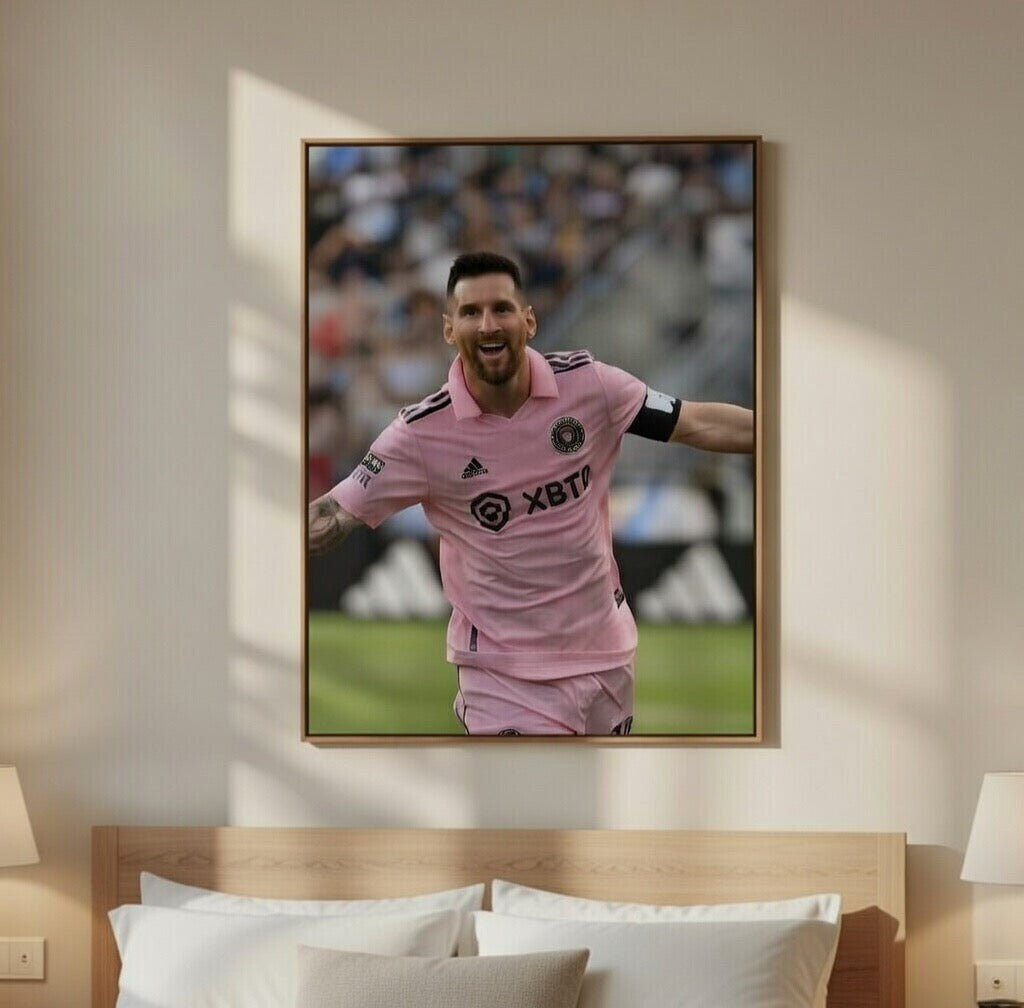 Lionel Messi Inter Miami Soccer Star Action Poster — Rolled Sports Poster
