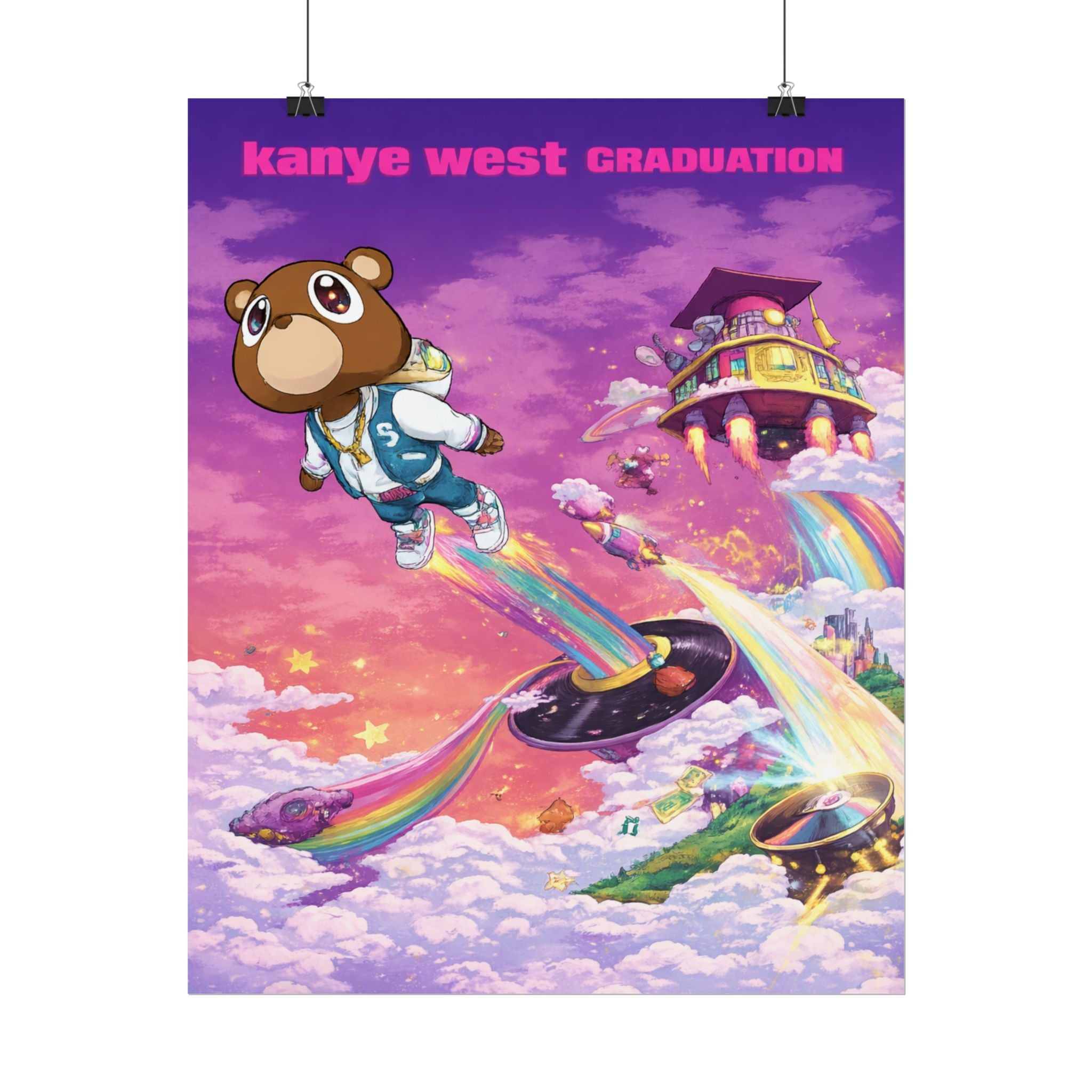 Kanye Graduation Album Art Poster - Colorful Kanye Graduation Print