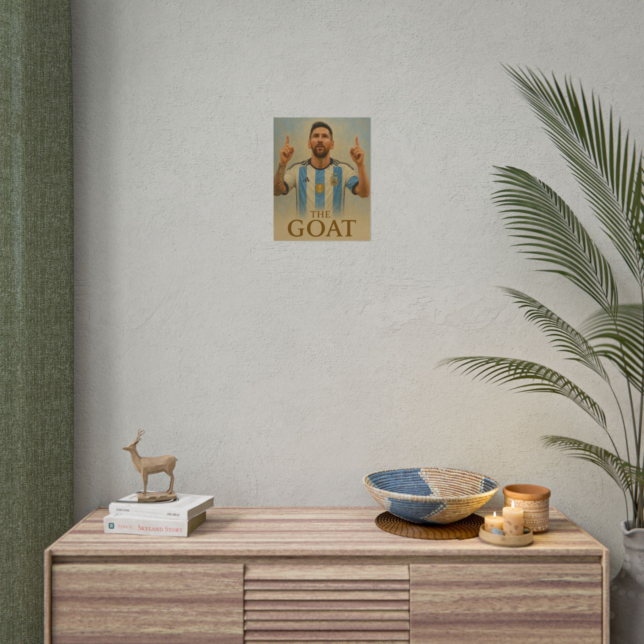 Lionel Messi Rolled Poster — "The GOAT" Soccer Player Tribute Poster