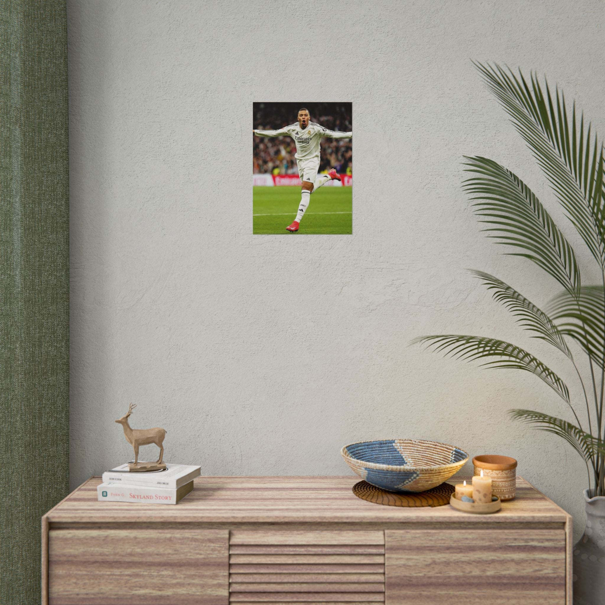 Kylian Mbappe Real Madrid Soccer Star Rolled Poster — Celebratory Football Print (Real Match Action)