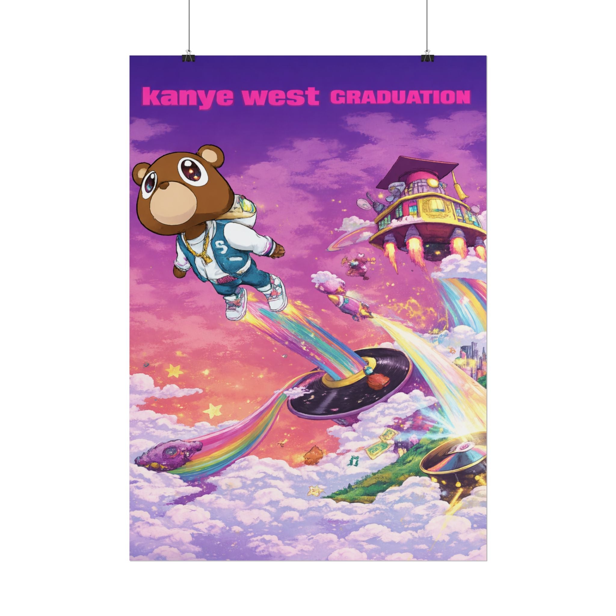 Kanye Graduation Album Art Poster - Colorful Kanye Graduation Print