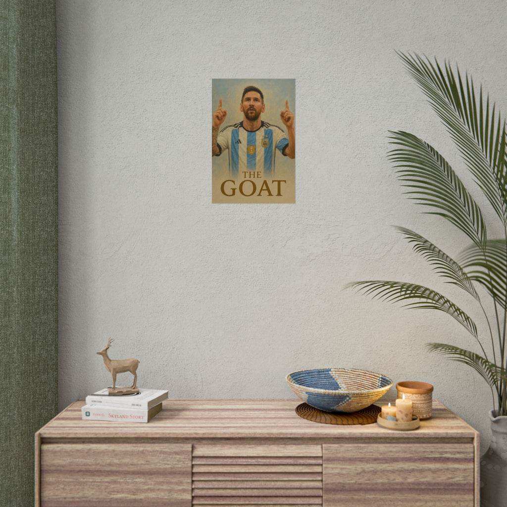 Lionel Messi Rolled Poster — "The GOAT" Soccer Player Tribute Poster