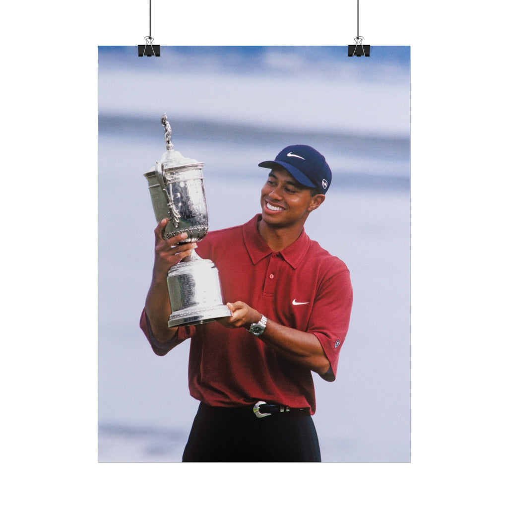 Tiger Woods - Golf Champion Trophy Poster — Rolled Sports Poster