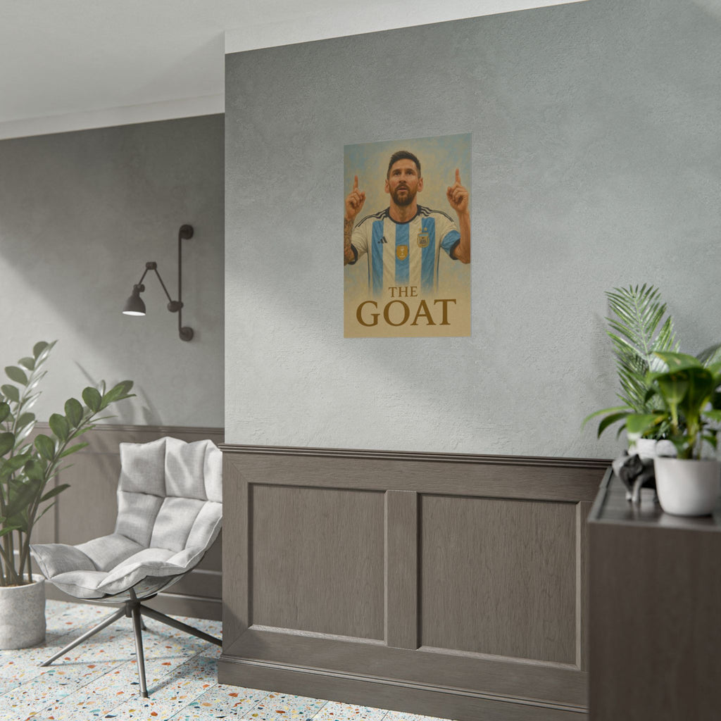 Lionel Messi Rolled Poster — "The GOAT" Soccer Player Tribute Poster