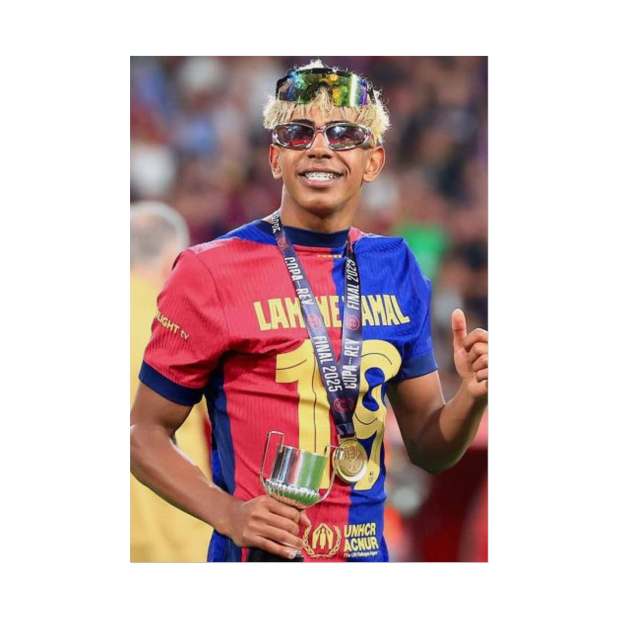 Lamine Yamal Rolled Poster — Vibrant Sports Champion Photo Print
