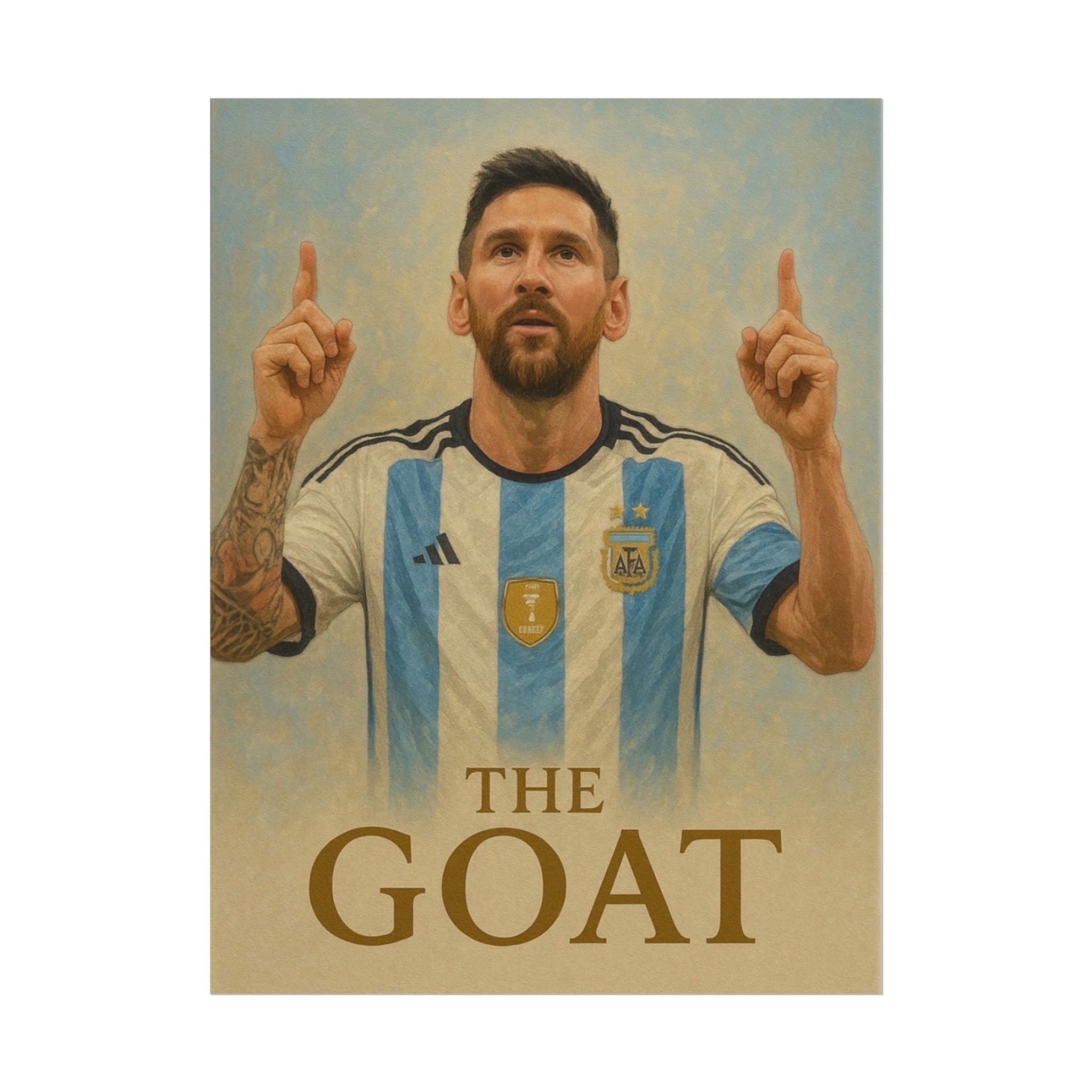 Lionel Messi Rolled Poster — "The GOAT" Soccer Player Tribute Poster