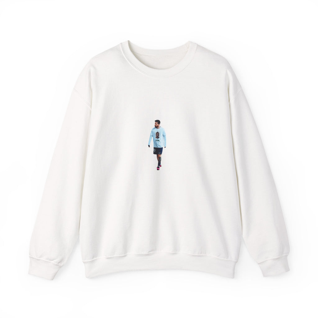 Lionel Messi Crewneck Sweatshirt — Minimal Photo Print Pullover featuring Casual Walker Design