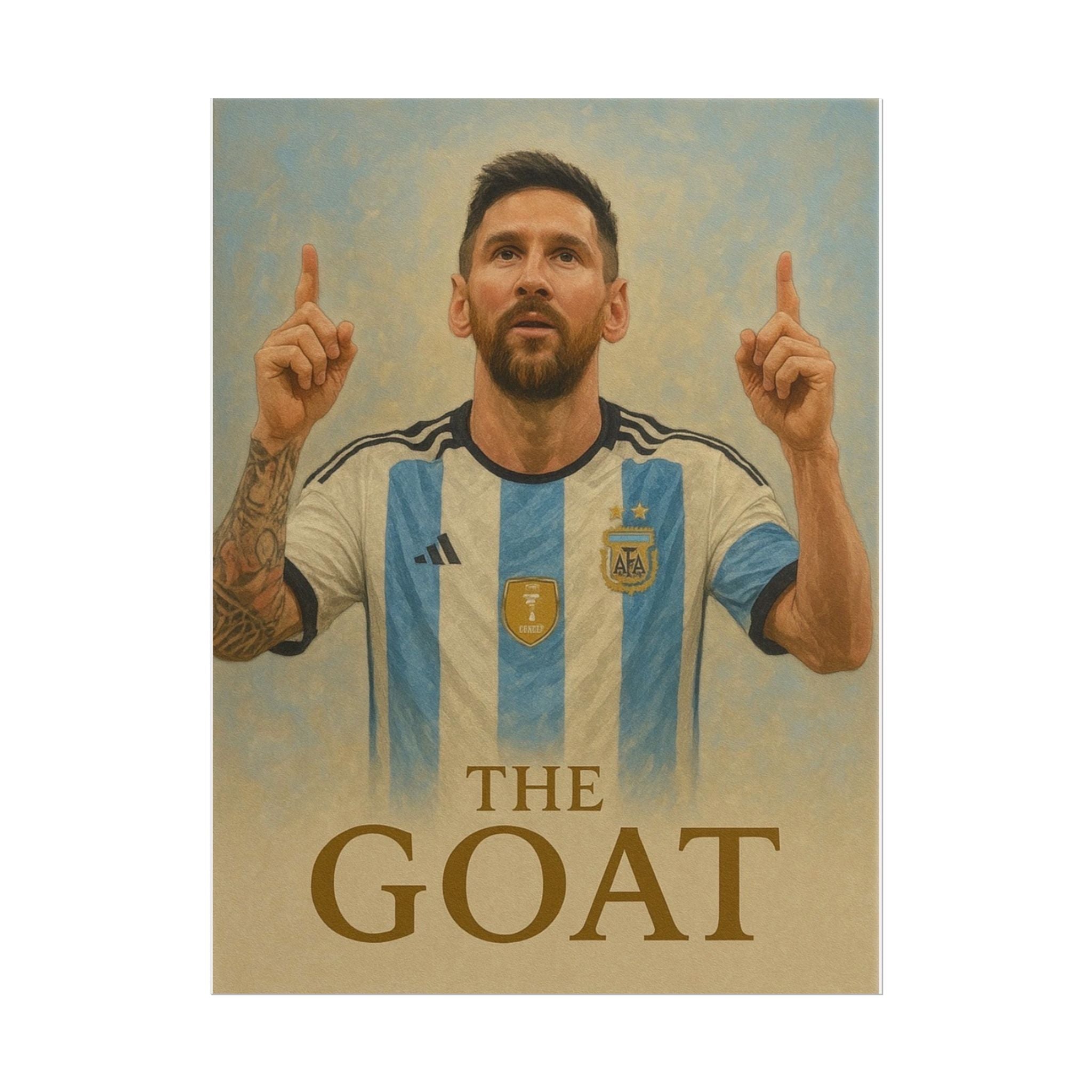 Lionel Messi Rolled Poster — "The GOAT" Soccer Player Tribute Poster