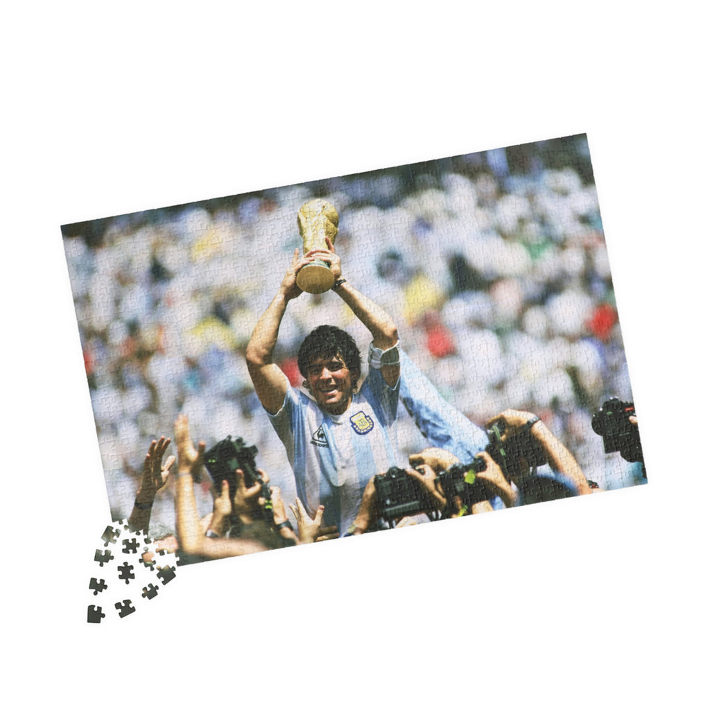 Diego Maradona World Cup Victory Photo Puzzle – Soccer Champion Trophy Jigsaw