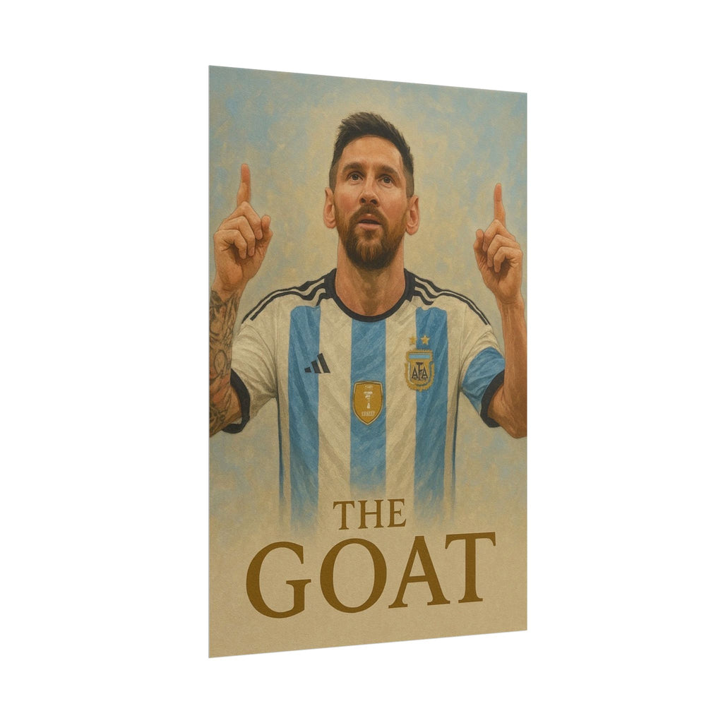 Lionel Messi Rolled Poster — "The GOAT" Soccer Player Tribute Poster