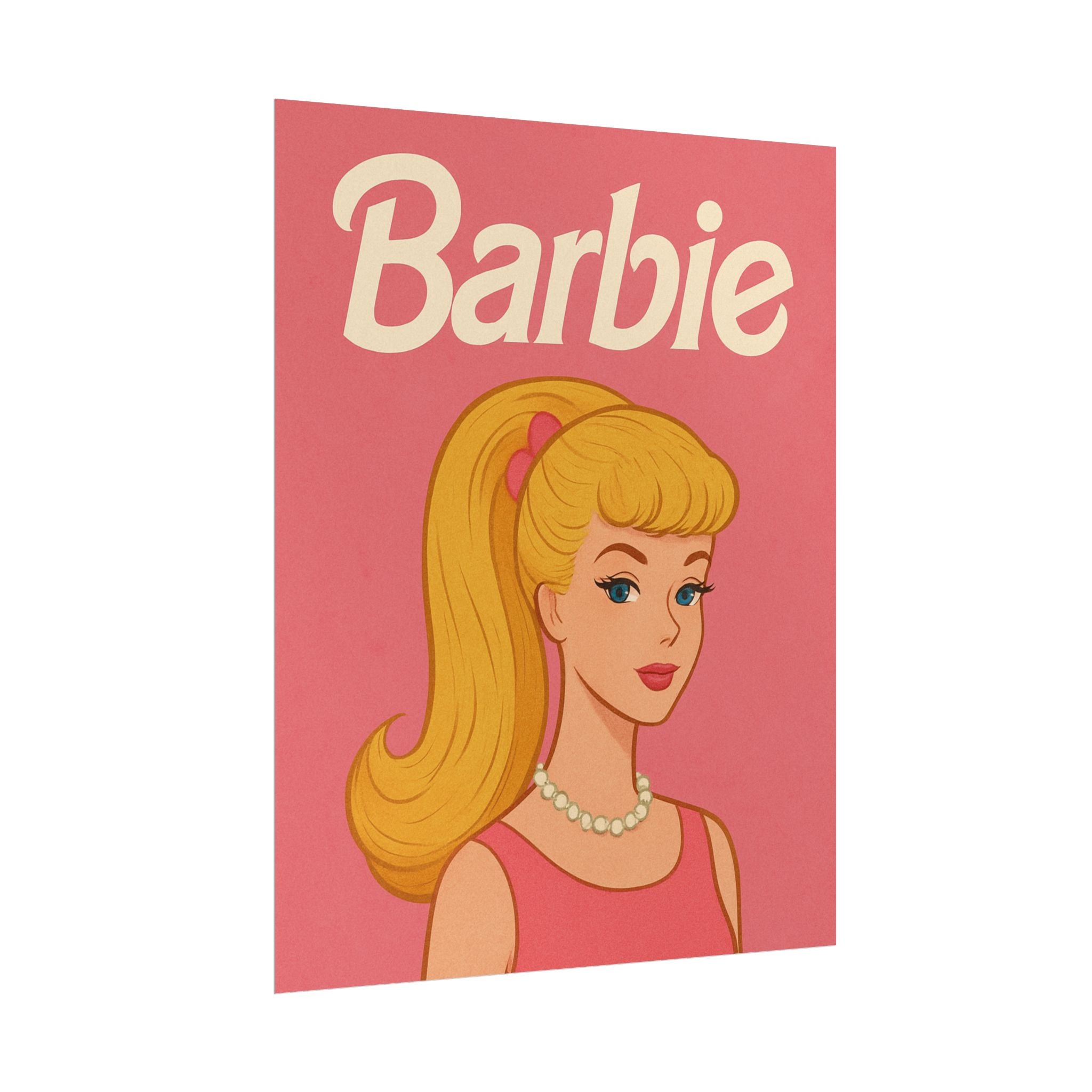Vintage Pink Barbie Poster - Rolled Art Print