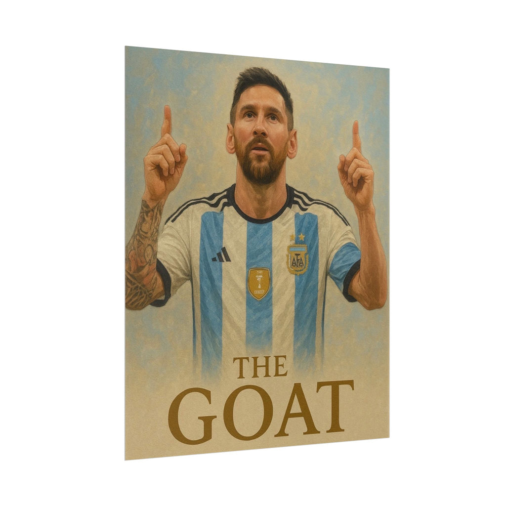 Lionel Messi Rolled Poster — "The GOAT" Soccer Player Tribute Poster