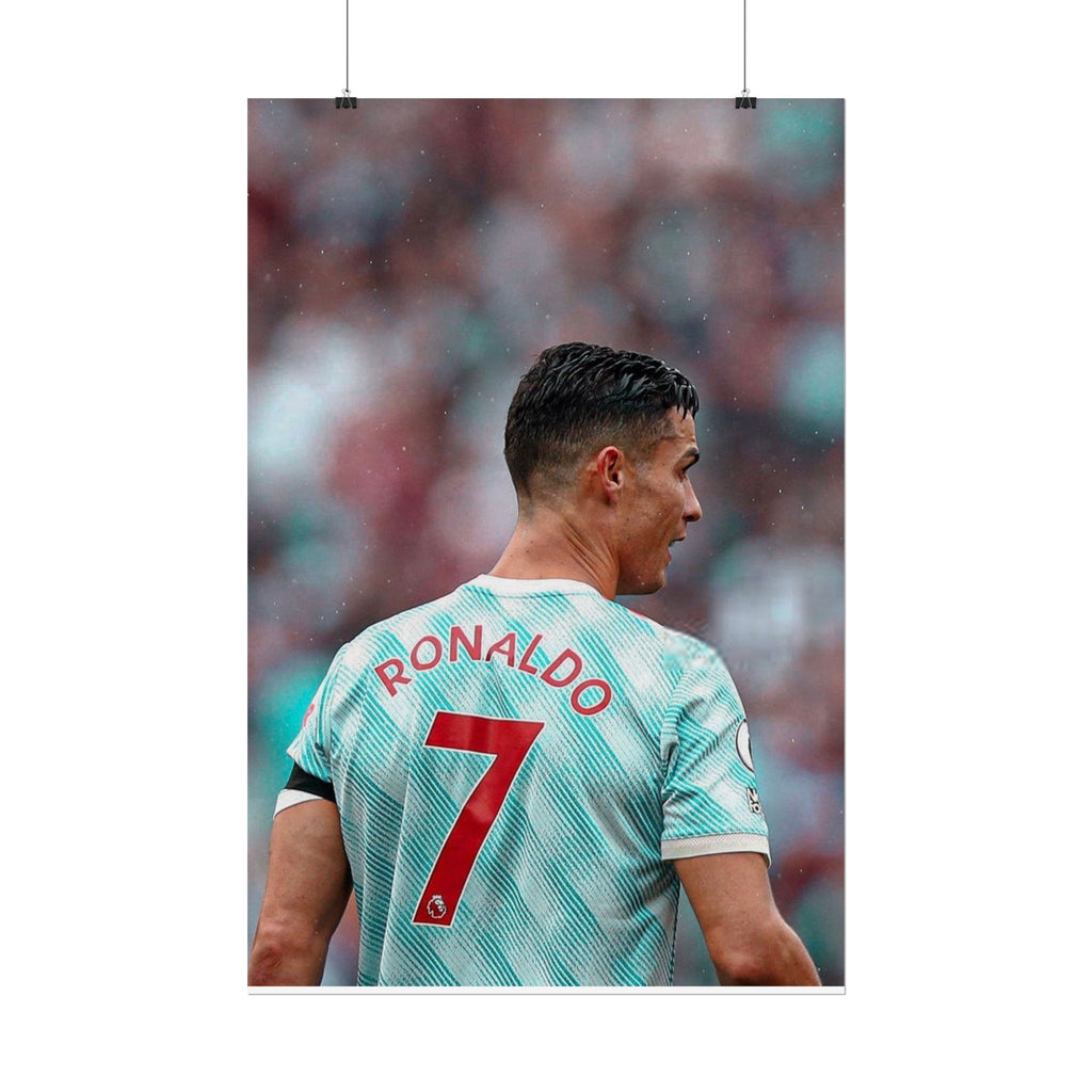Cristiano Ronaldo Soccer Star Jersey Poster - Number 7 Back View Rolled Print