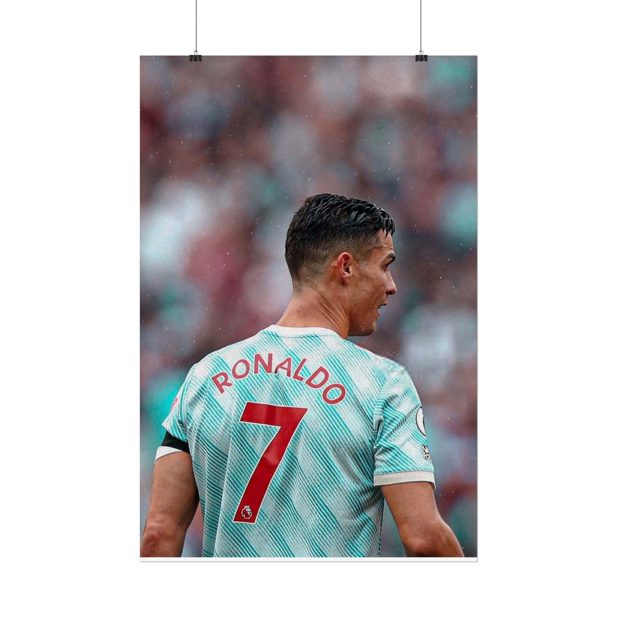 Cristiano Ronaldo Soccer Star Jersey Poster - Number 7 Back View Rolled Print