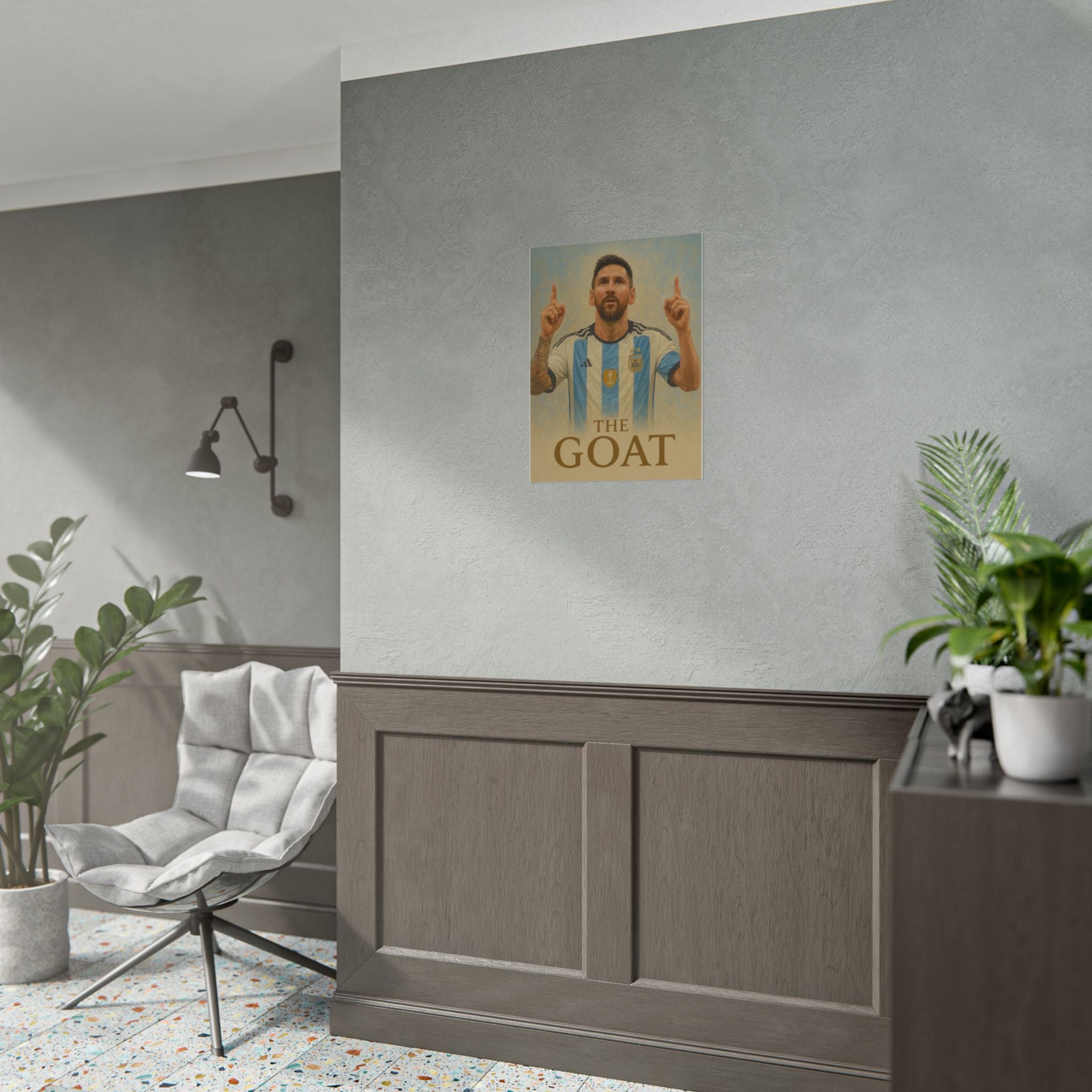 Lionel Messi Rolled Poster — "The GOAT" Soccer Player Tribute Poster