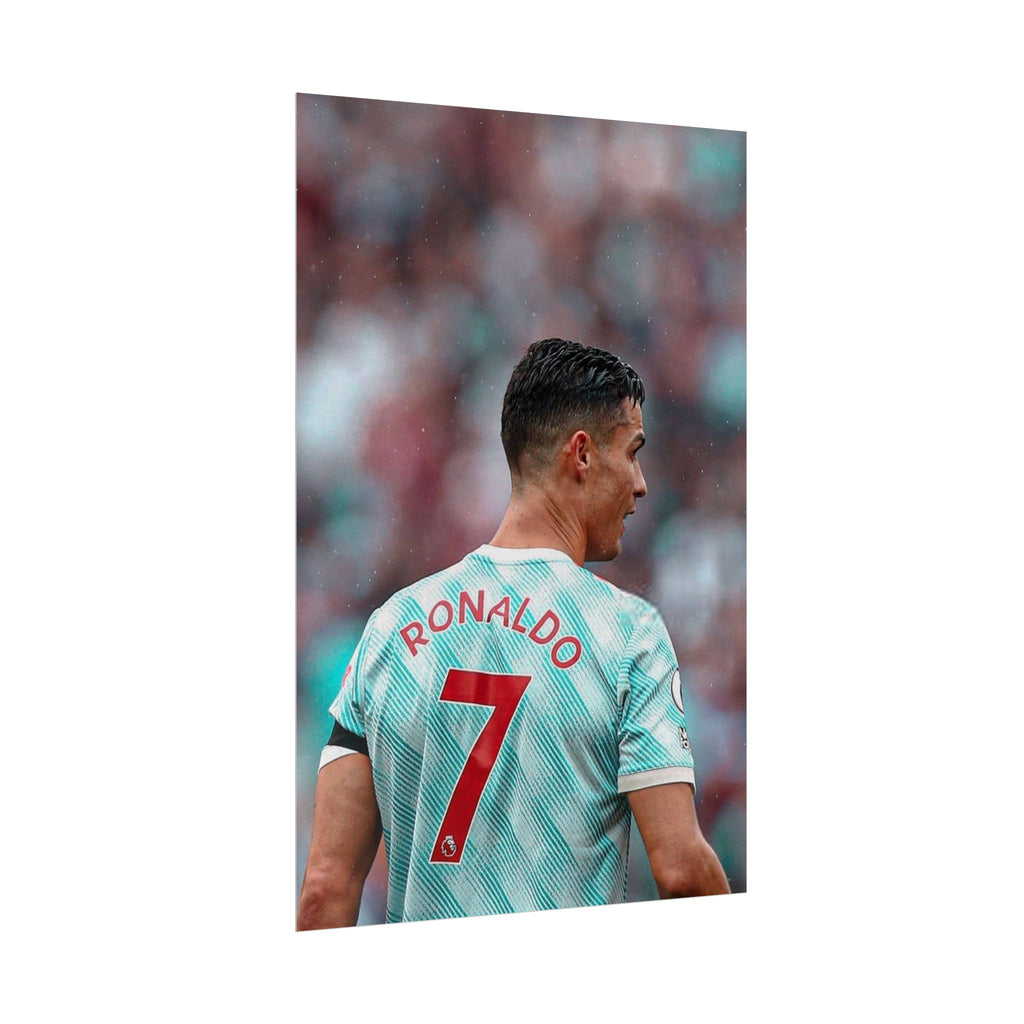 Cristiano Ronaldo Soccer Star Jersey Poster - Number 7 Back View Rolled Print
