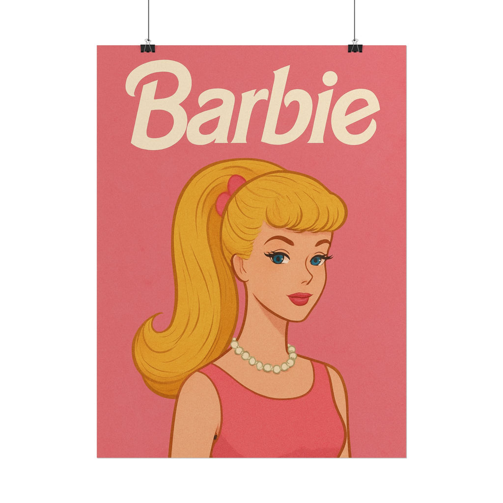 Vintage Pink Barbie Poster - Rolled Art Print
