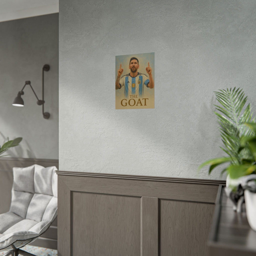 Lionel Messi Rolled Poster — "The GOAT" Soccer Player Tribute Poster