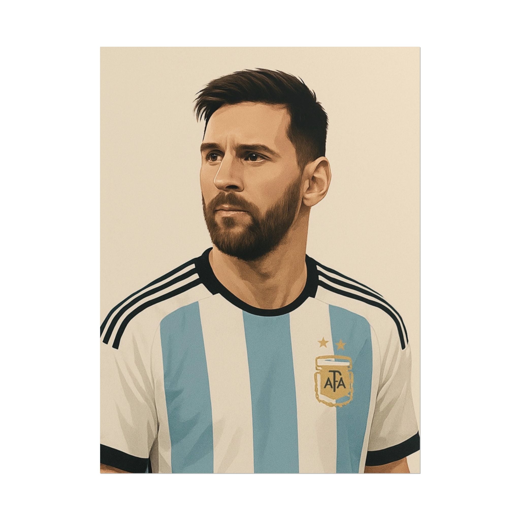 Lionel Messi Vintage Argentina Soccer Poster — Rolled Football Print