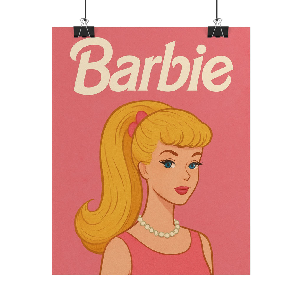 Vintage Pink Barbie Poster - Rolled Art Print