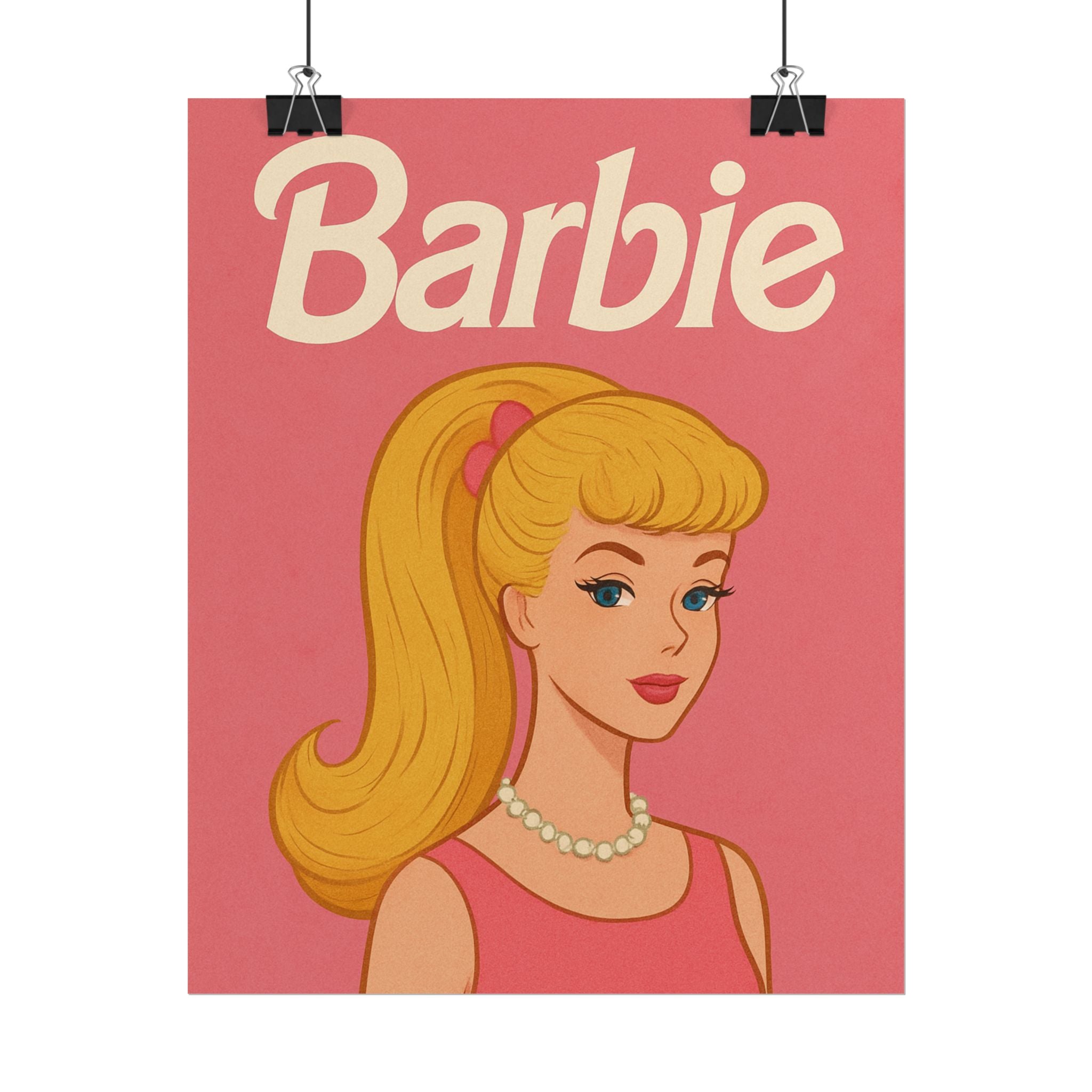 Vintage Pink Barbie Poster - Rolled Art Print