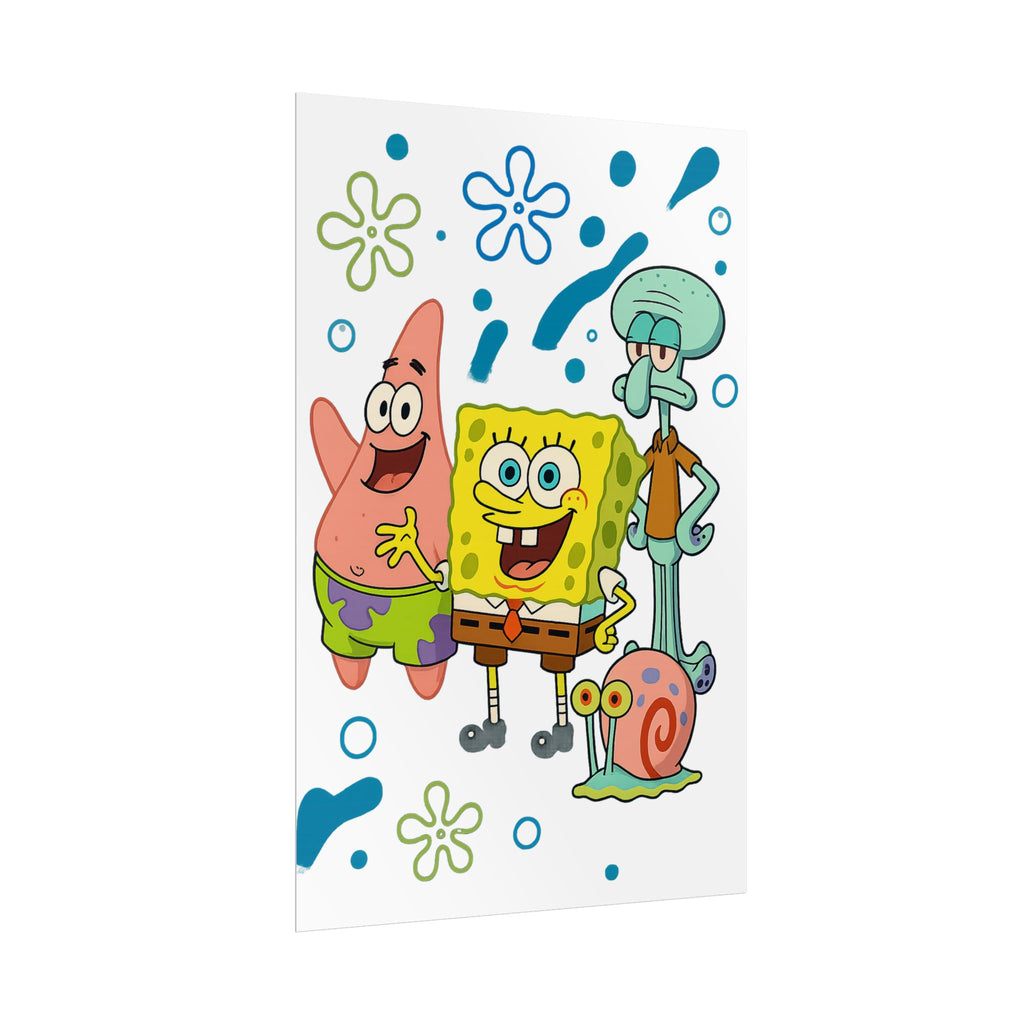 SpongeBob SquarePants Characters Rolled Poster — SpongeBob, Patrick, Squidward & Gary Wall Art