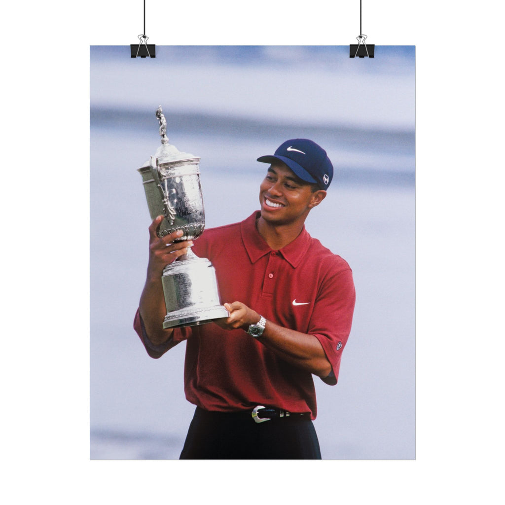 Tiger Woods - Golf Champion Trophy Poster — Rolled Sports Poster