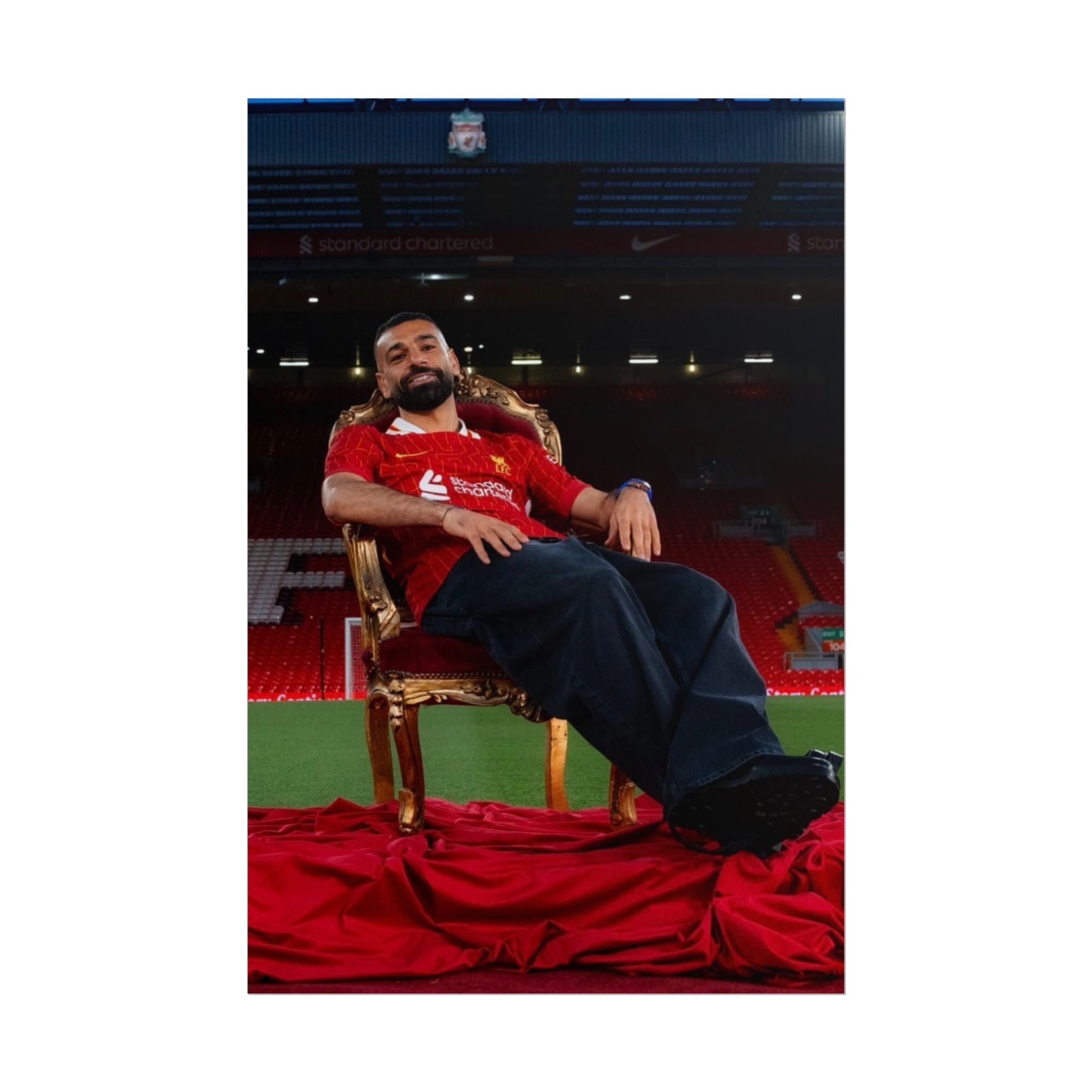 Mo Salah Poster — Liverpool Legend Throne Rolled Poster
