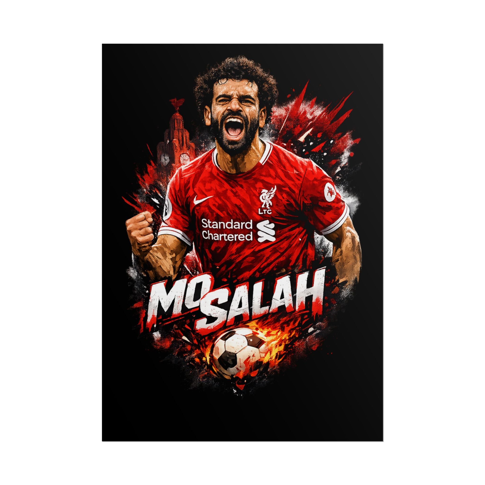 Mohamed Salah Football Poster — Rolled Soccer Wall Art