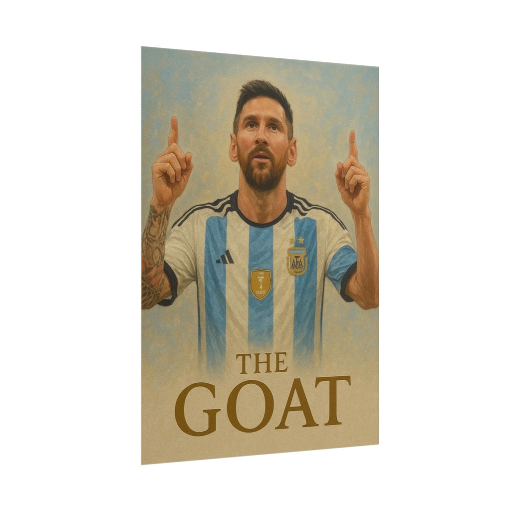 Lionel Messi Rolled Poster — "The GOAT" Soccer Player Tribute Poster
