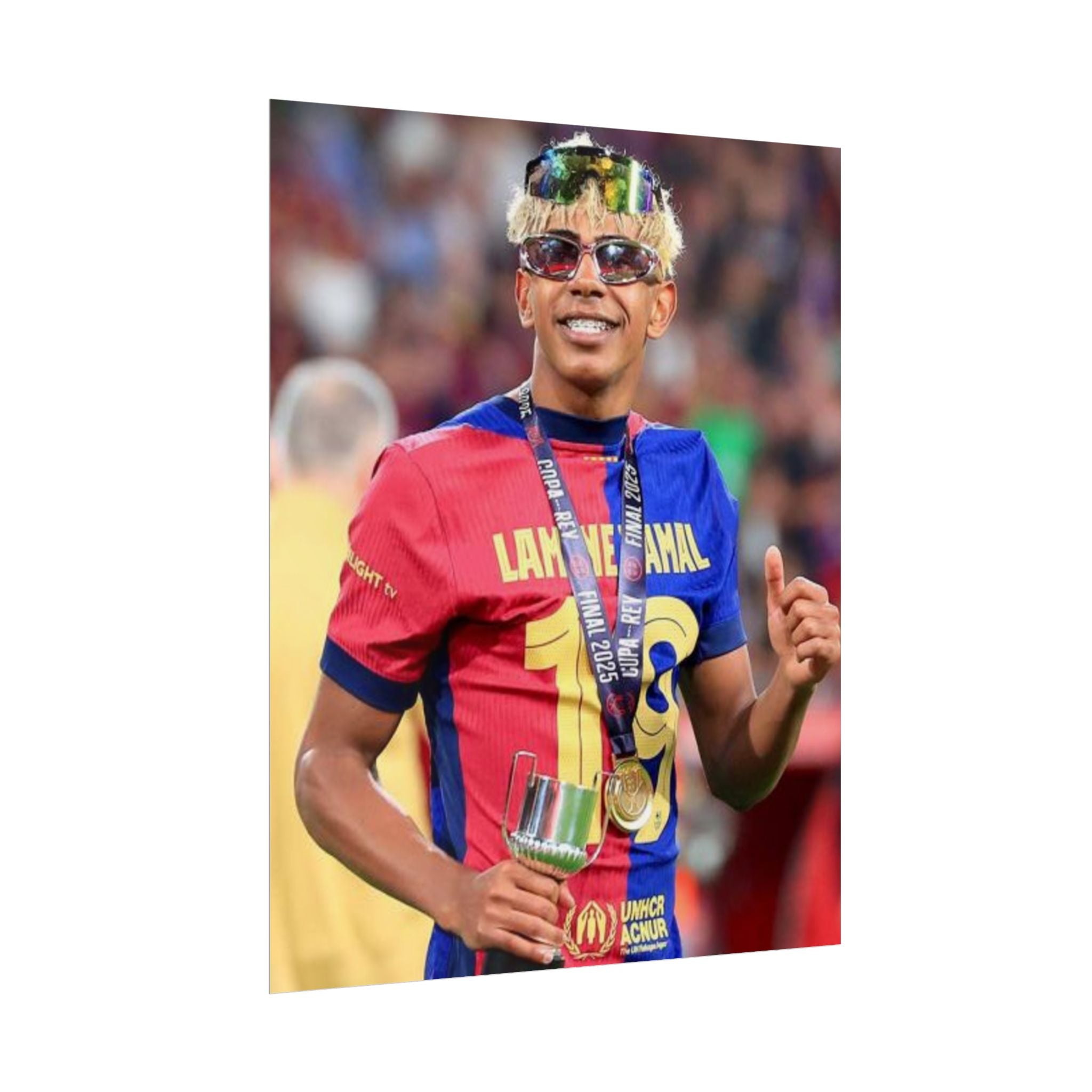 Lamine Yamal Rolled Poster — Vibrant Sports Champion Photo Print