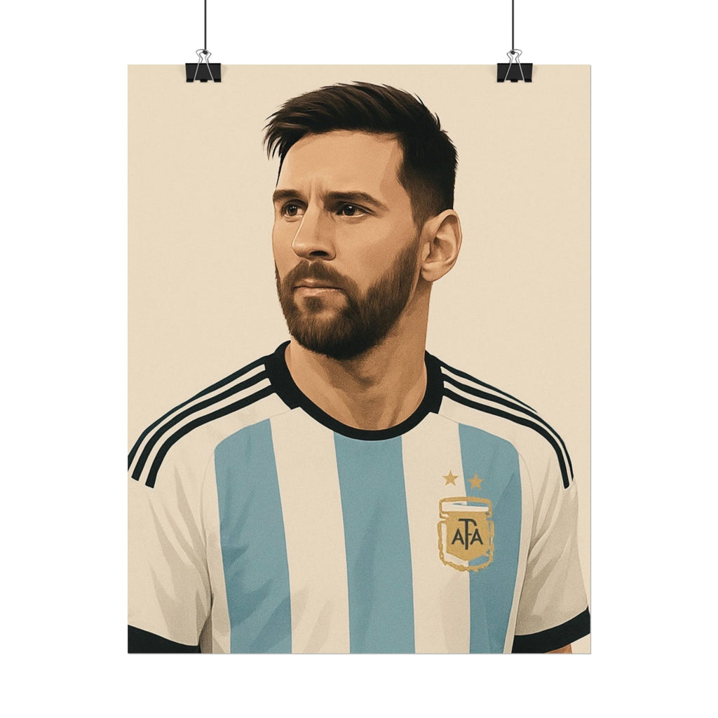 Lionel Messi Vintage Argentina Soccer Poster — Rolled Football Print