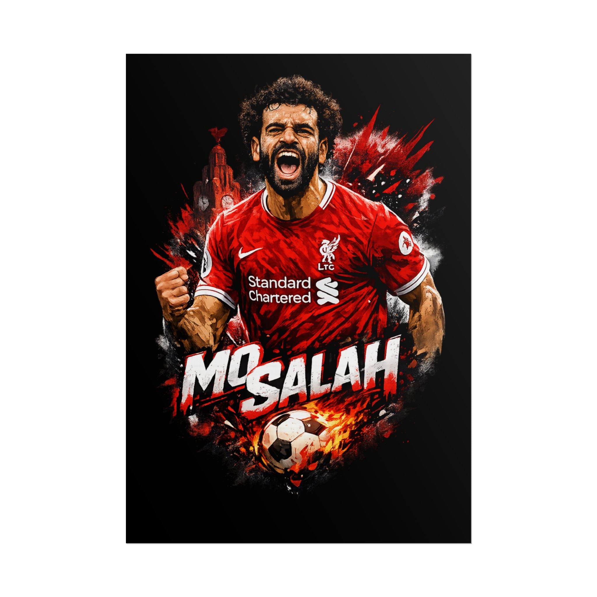 Mohamed Salah Football Poster — Rolled Soccer Wall Art