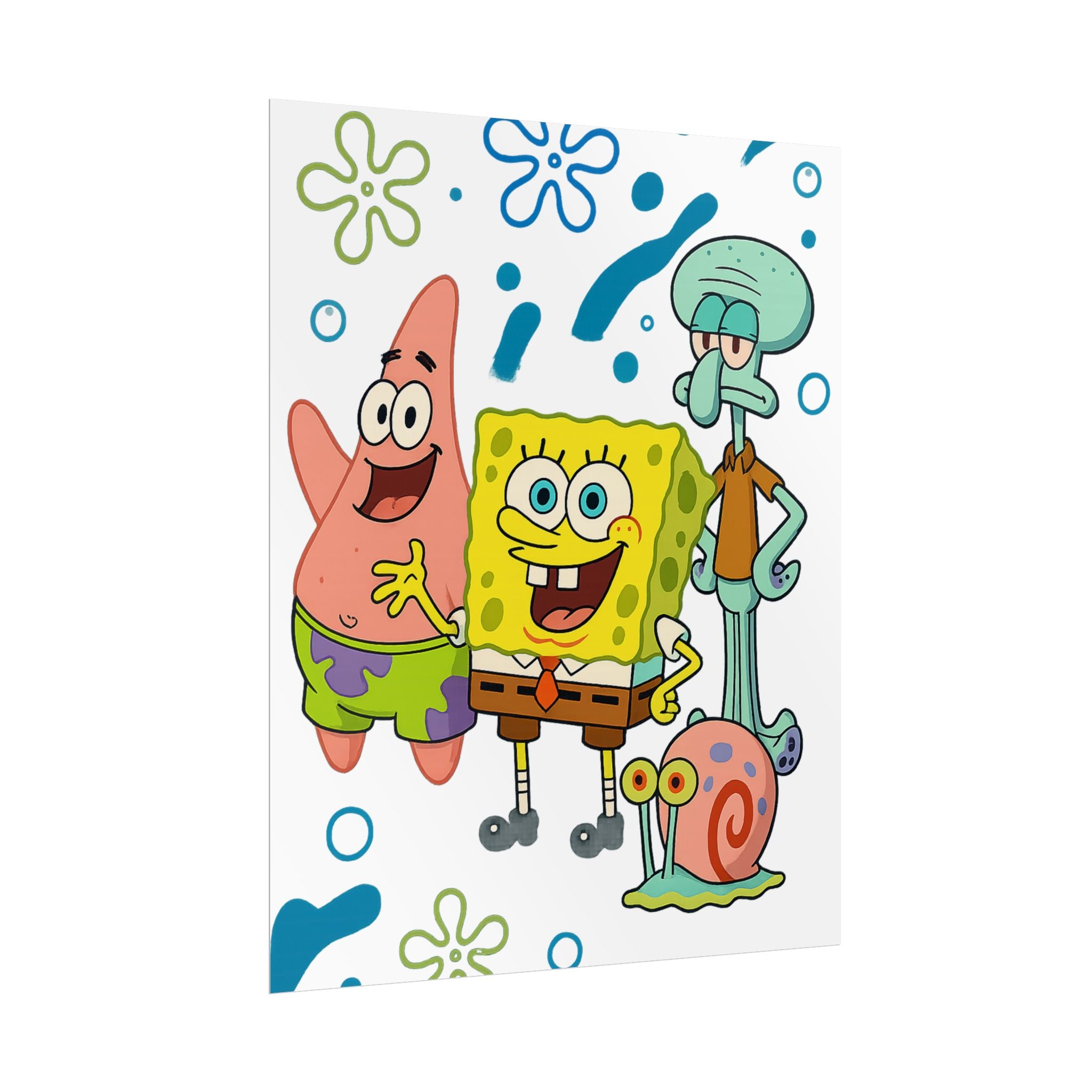 SpongeBob SquarePants Characters Rolled Poster — SpongeBob, Patrick, Squidward & Gary Wall Art