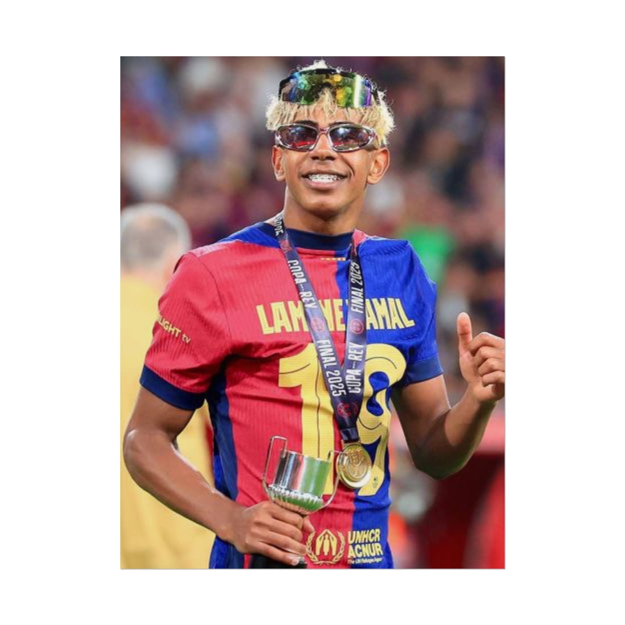 Lamine Yamal Rolled Poster — Vibrant Sports Champion Photo Print