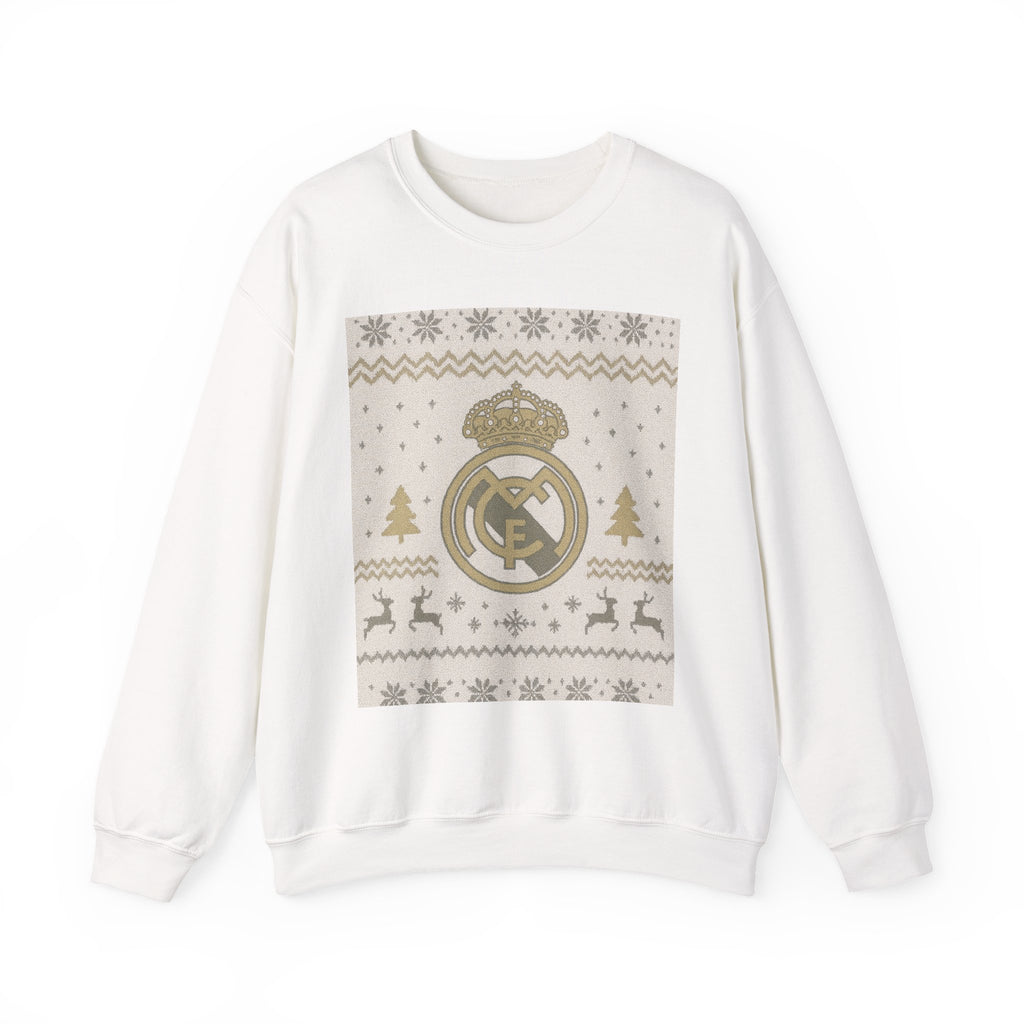 Real Madrid White and Gold Sweatshirt