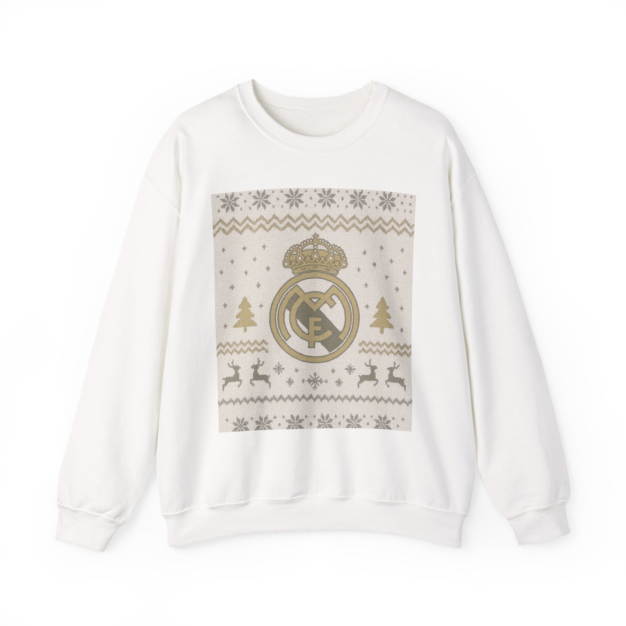 Real Madrid White and Gold Sweatshirt