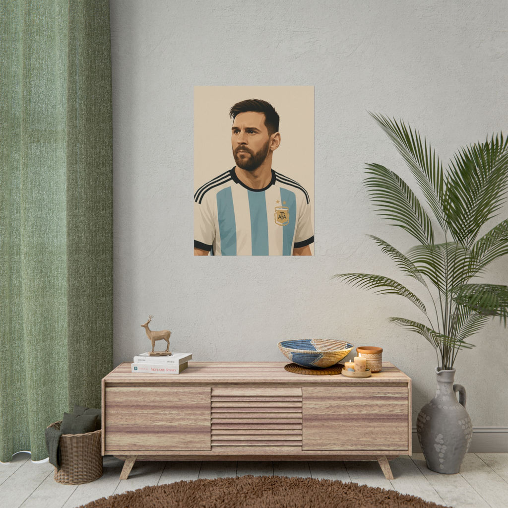 Lionel Messi Vintage Argentina Soccer Poster — Rolled Football Print
